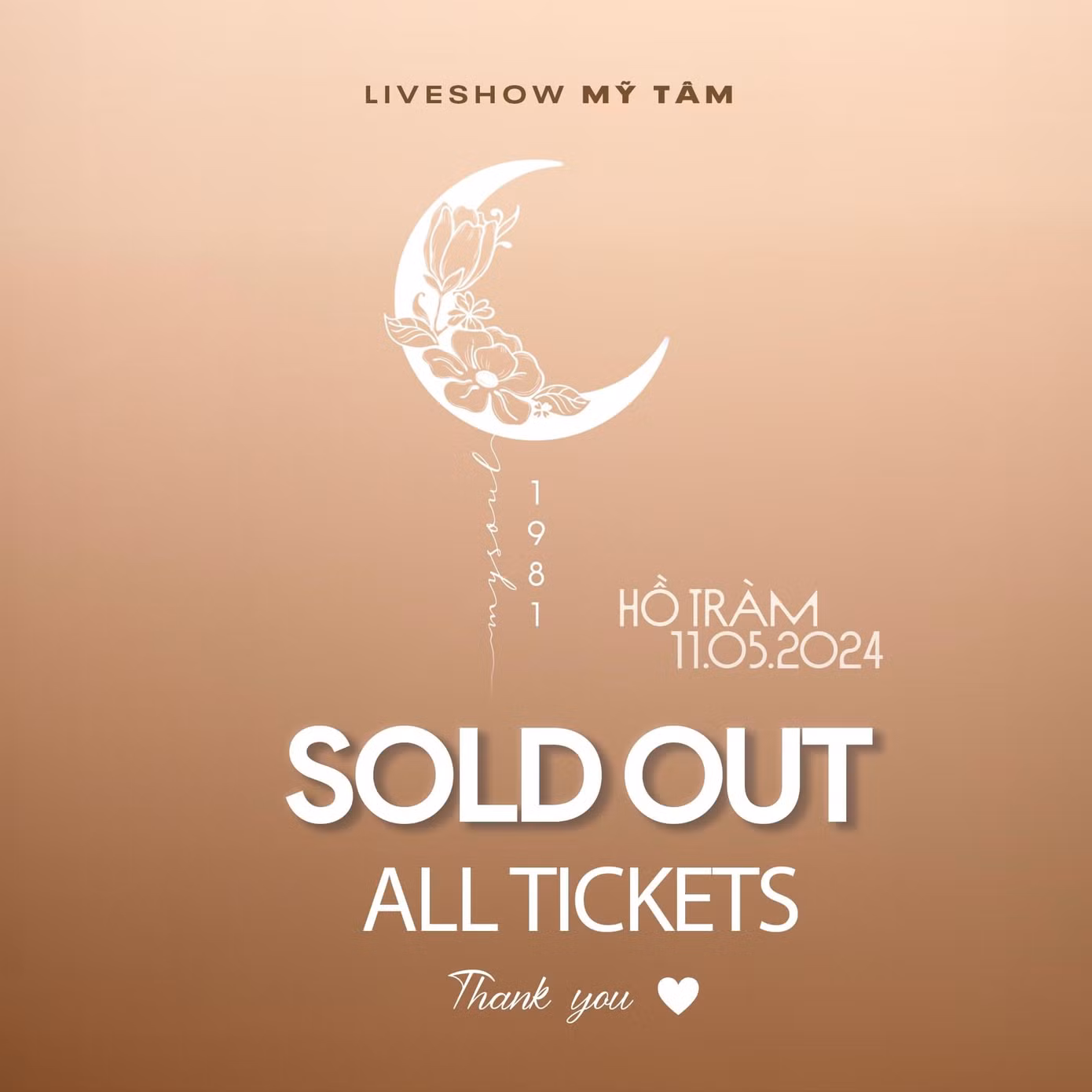 Cô bày tỏ sự vui mừng và gửi lời cảm ơn đến khán giả vì đã ủng hộ liveshow My Soul 1981.