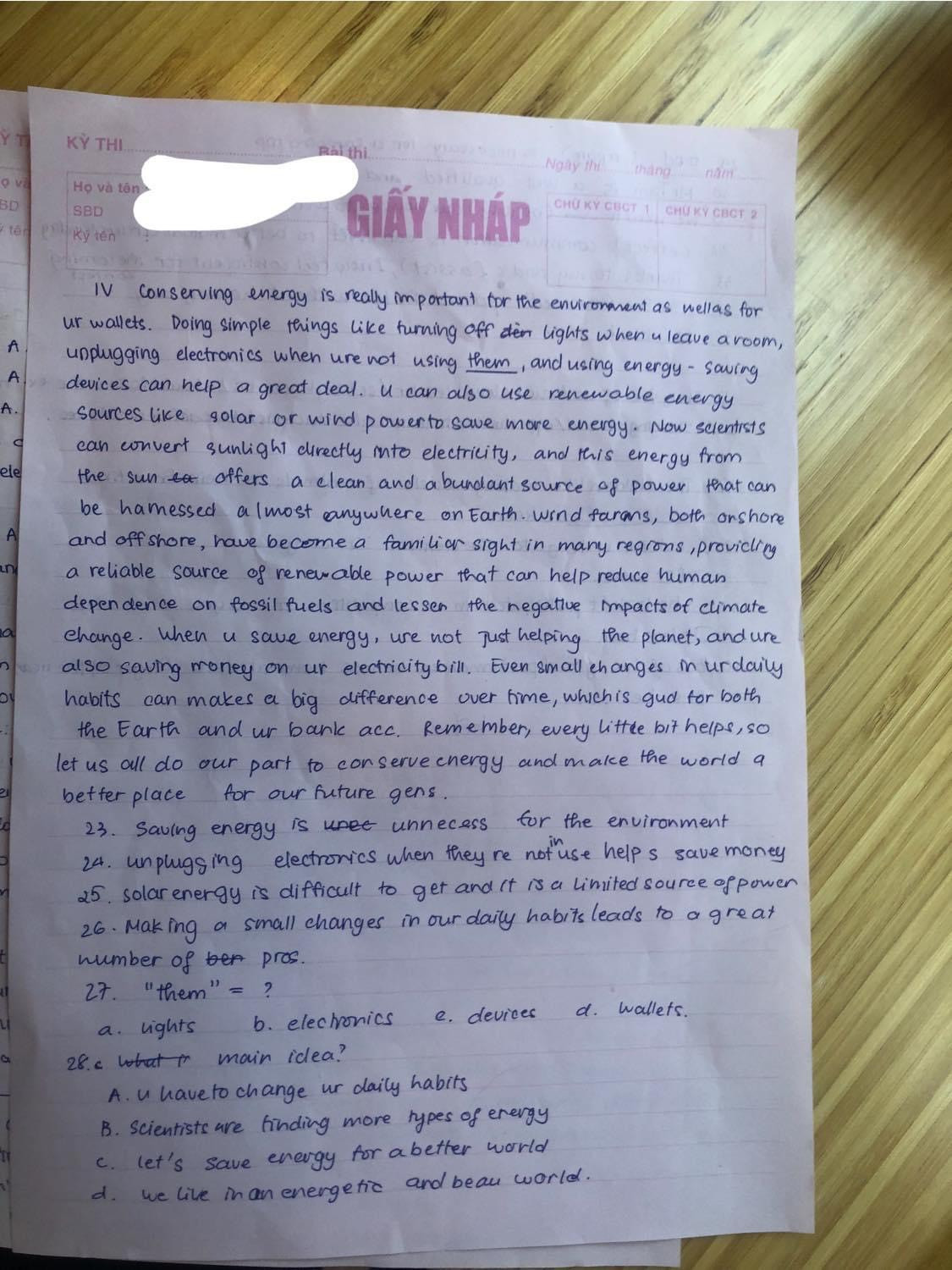 Đề thi, đáp án gợi ý môn Ngoại ngữ kỳ thi tuyển sinh vào lớp 10 tại TP.HCM ảnh 3