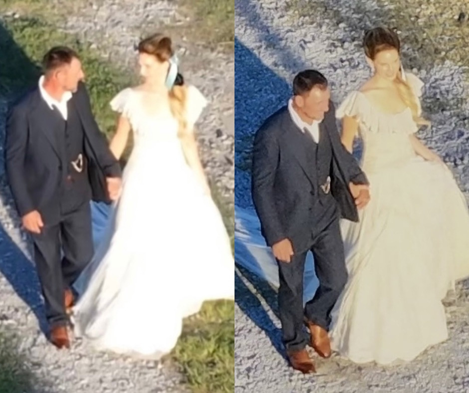 Hai nhân vật chính tiến vào cử hành hôn lễ. Hai nhân vật chính tiến vào cử hành hôn lễ.