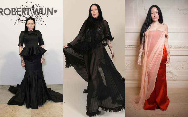 Em út nhà Cyrus theo đuổi phong cách thời trang nổi loạn, phảng phất chất Gothic.