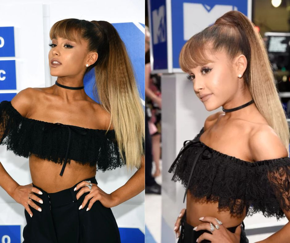 Kiểu tóc đuôi ngựa thương hiệu của Ariana. Kiểu tóc đuôi ngựa thương hiệu của Ariana.