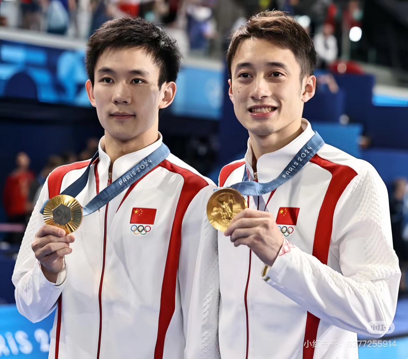 Đây là lần thứ hai Luyện Tuấn Kiệt và Dương Hào giành Huy chương Vàng tại Olympics. Ảnh: Xiaohongshu Đây là lần thứ hai Luyện Tuấn Kiệt và Dương Hào giành Huy chương Vàng tại Olympics. Ảnh: Xiaohongshu