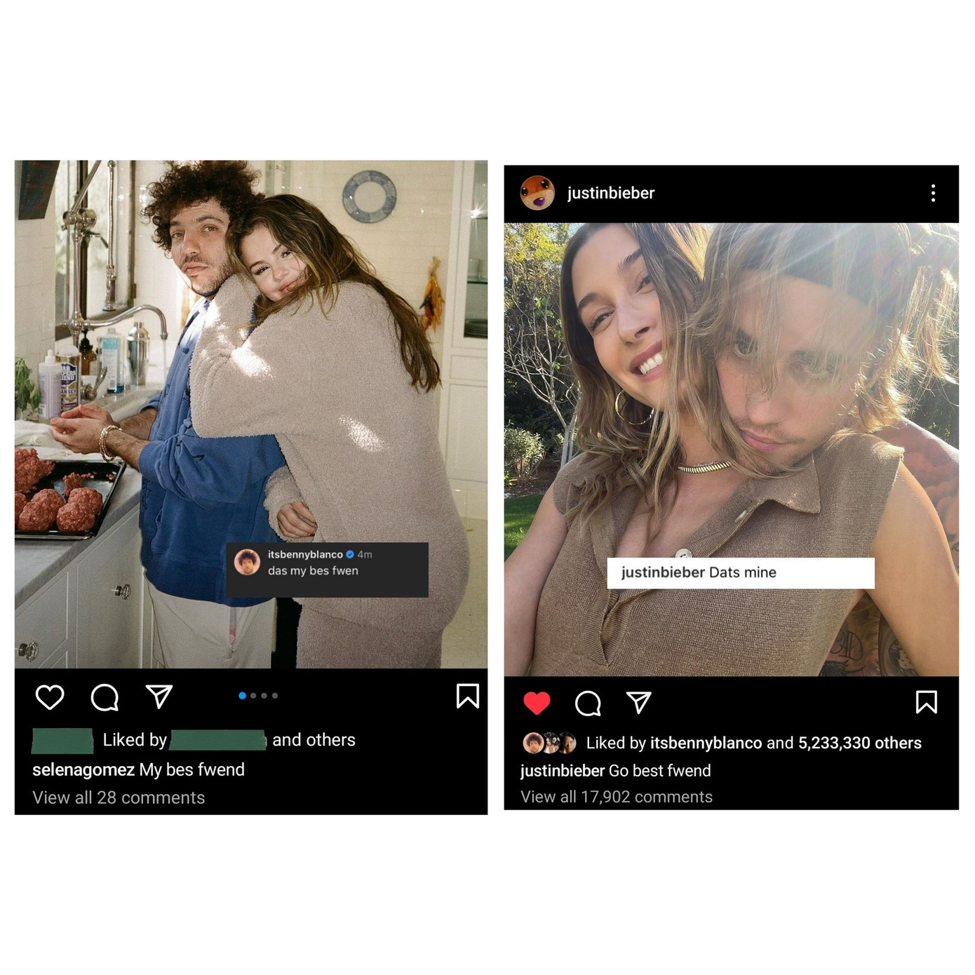 Dòng caption tạo nhiều tranh cãi của Selena Gomez vì khá giống với Justin Bieber. Dòng caption tạo nhiều tranh cãi của Selena Gomez vì khá giống với Justin Bieber.