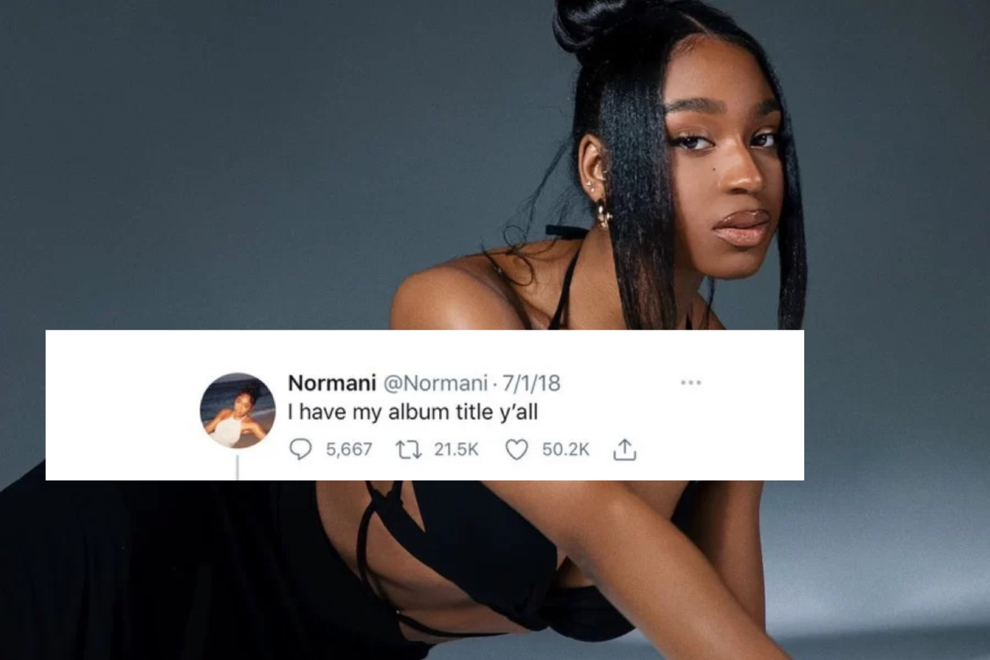 Dòng trạng thái &quot;Tôi đã có tên album rồi mọi người&quot; từ năm 2018 của cô nàng.