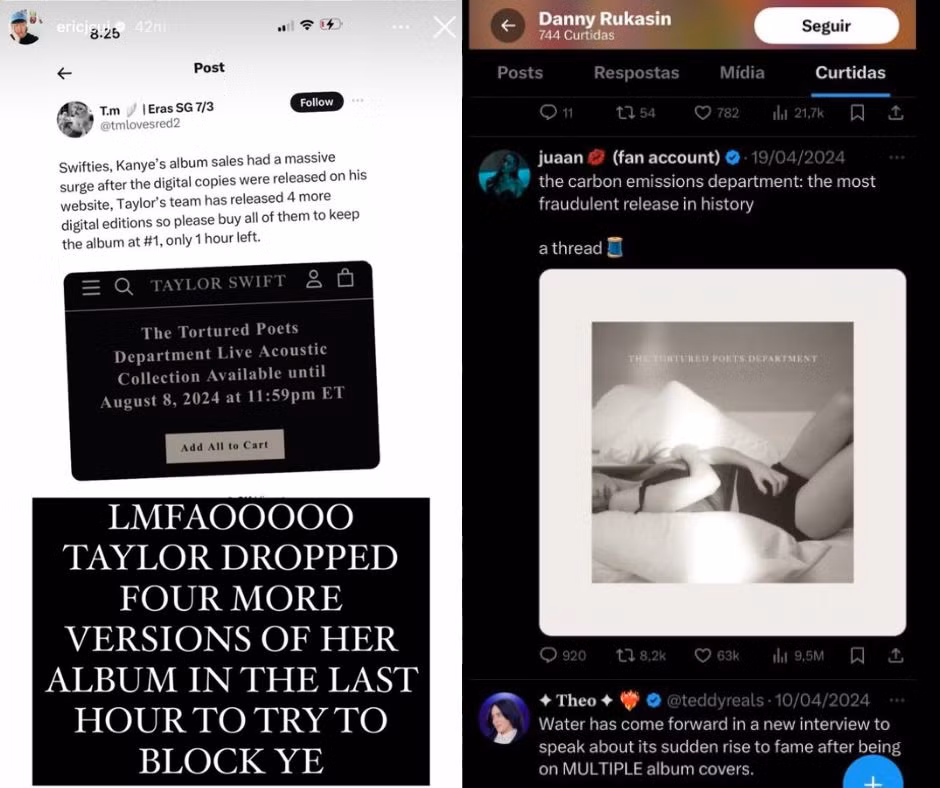 Phía Kanye West và Billie Eilish có động thái đá xéo Taylor Swift.