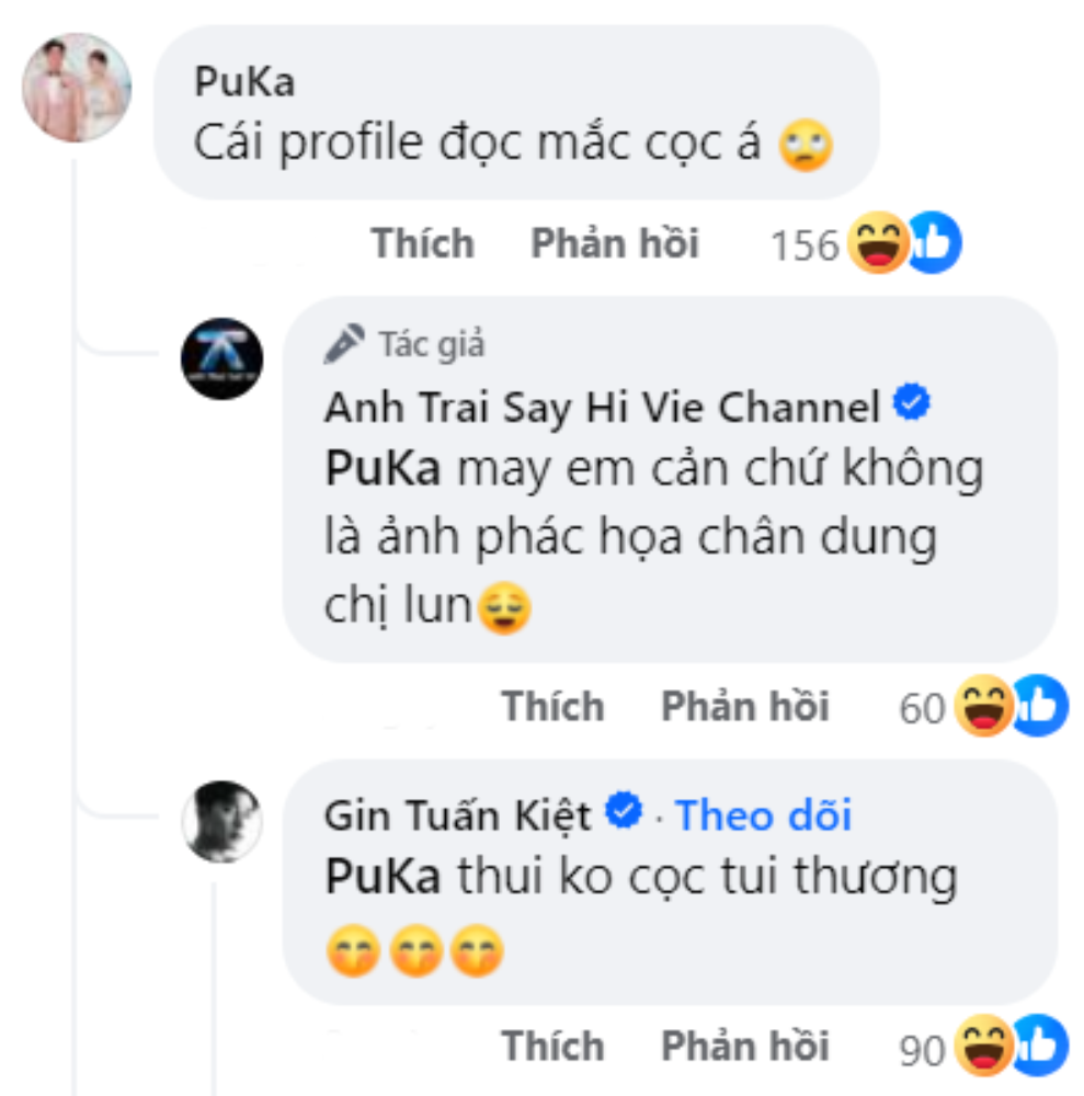 Gin Tuấn Kiệt không ngại thể hiện tình cảm dành cho "cục vợ" Puka trên mạng xã hội.