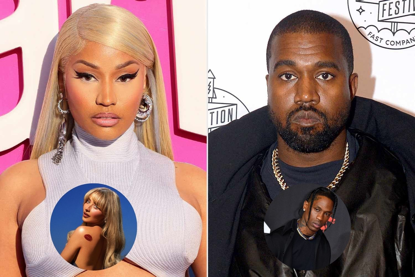Kanye West và Nicki Minaj tham gia vào &quot;trận chiến&quot; Billboard 200 của Sabrina và Travis.