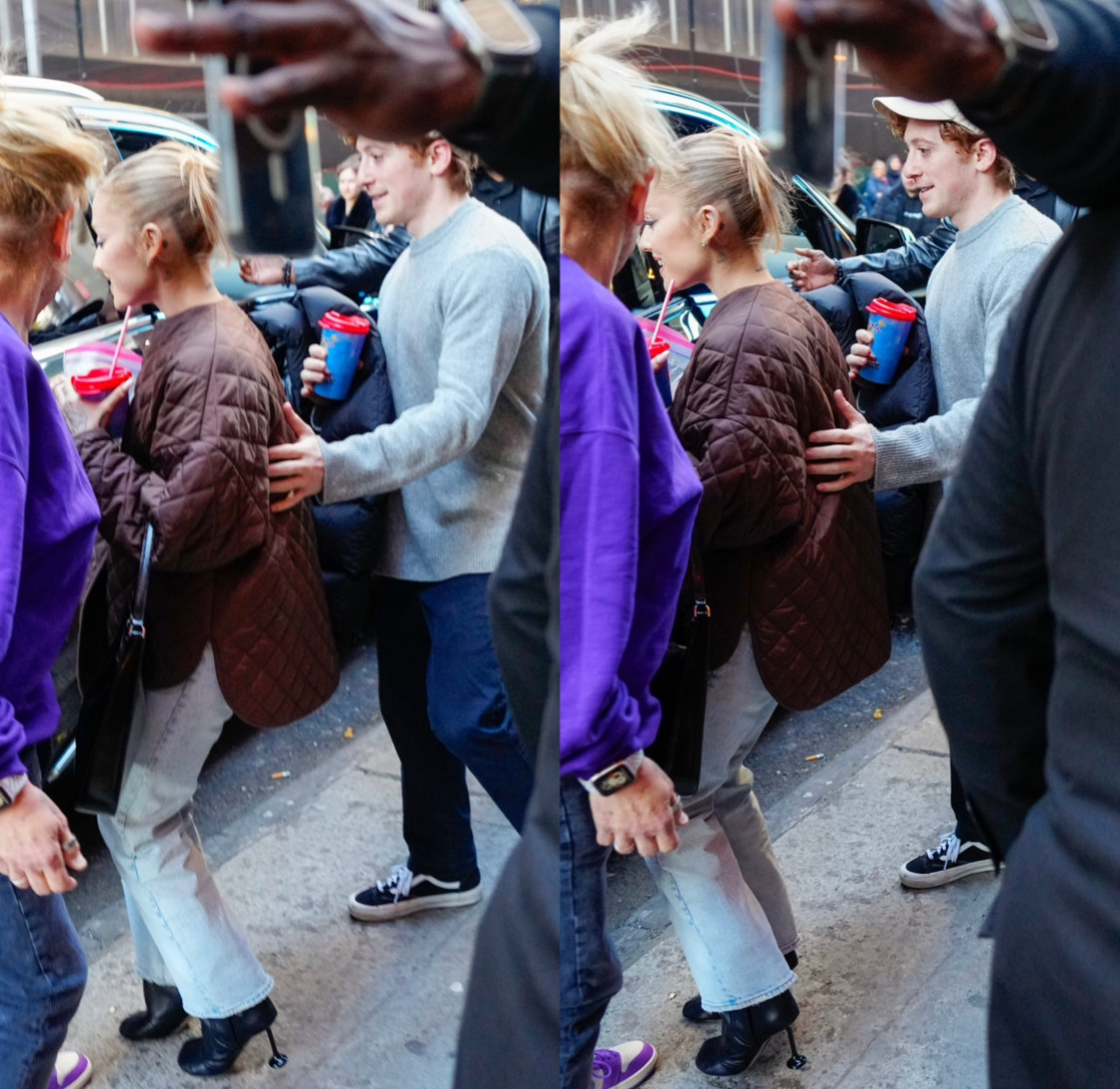 Ethan Slater ân cần giúp đỡ bạn gái không khác gì một vệ sĩ.