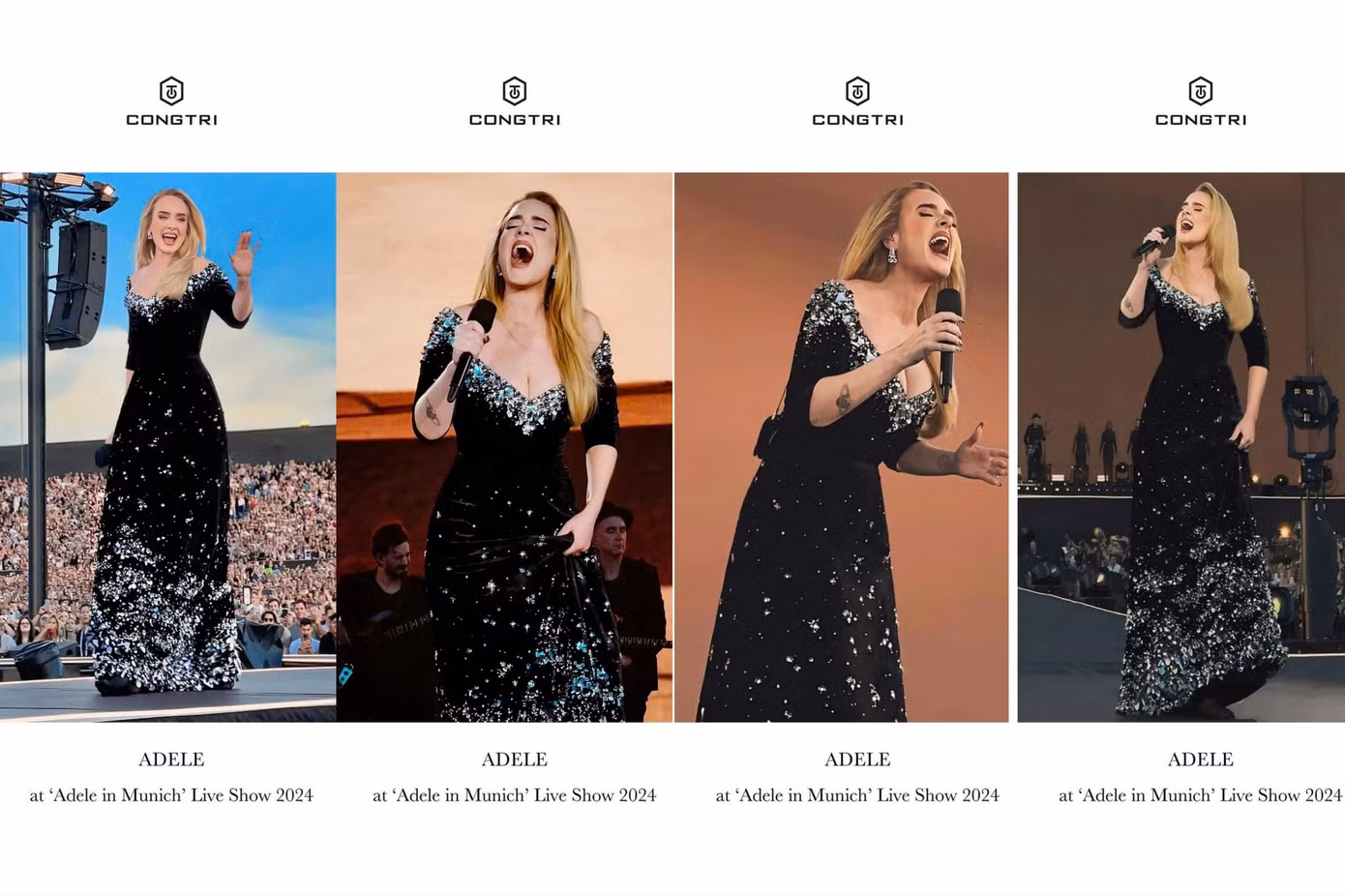 Bộ váy của nhà thiết kế Công Trí được Adele diện tại concert. Bộ váy của nhà thiết kế Công Trí được Adele diện tại concert.