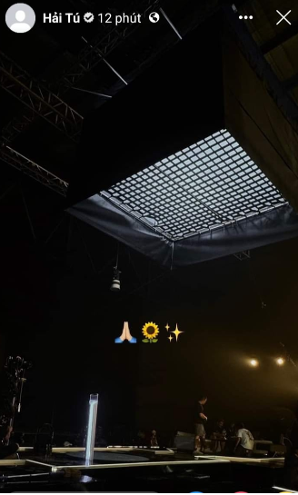 Trước đó, Hải Tú cũng "úp mở" về một khung cảnh được cho là bối cảnh hoặc sân khấu của một sản phẩm nào đó.