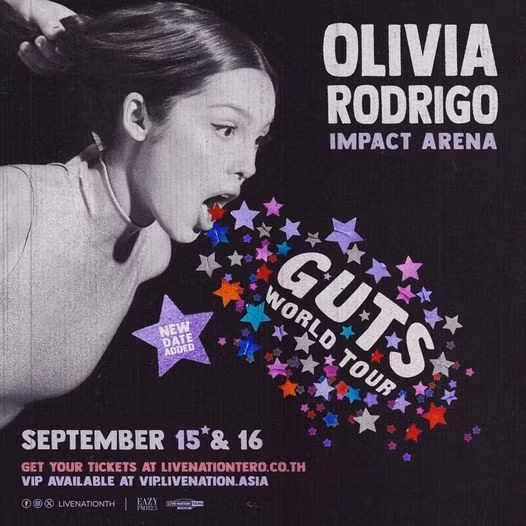 Guts World Tour sẽ dừng chân tại Thái Lan vào tháng 9 này.