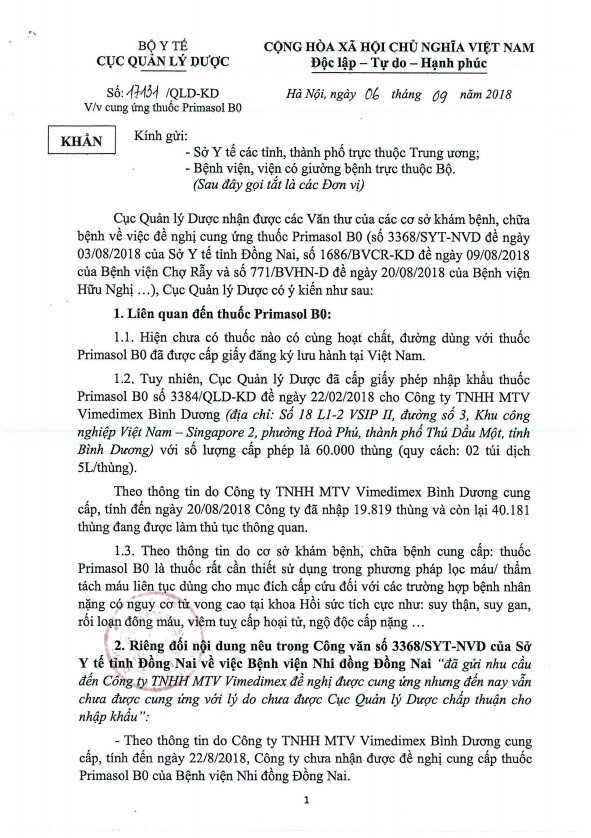 Khẩn cấp: Thiếu trầm trọng thuốc dùng cấp cứu các ca bệnh nặng ảnh 1