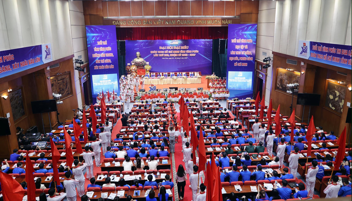 Đại hội Đoàn tỉnh Vĩnh Phúc diễn ra trong hai ngày 28 - 29/9. Ảnh: Như Ý Đại hội Đoàn tỉnh Vĩnh Phúc diễn ra trong hai ngày 28 - 29/9. Ảnh: Như Ý