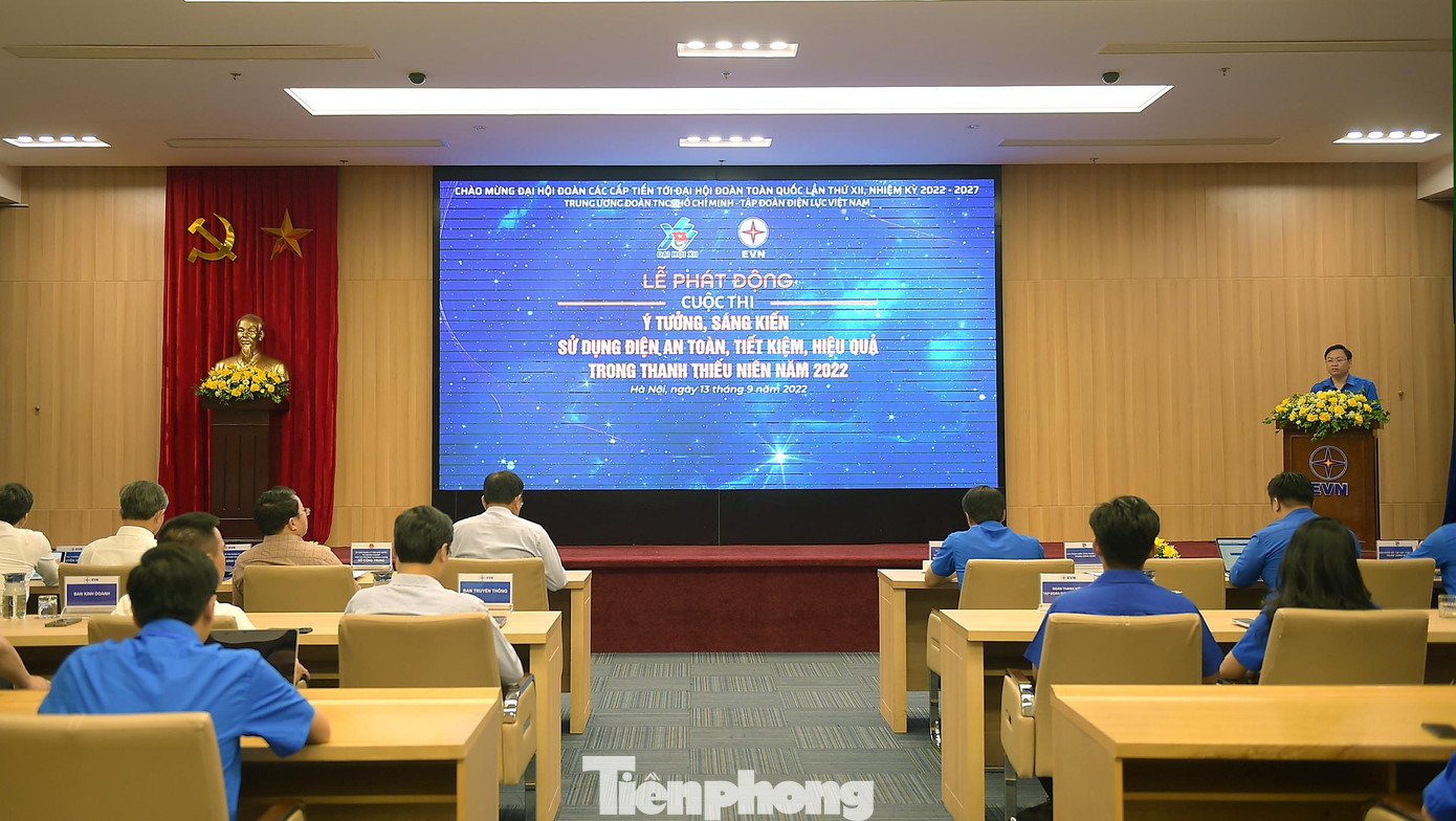 Lễ phát động cuộc thi “Ý tưởng, sáng kiến sử dụng điện tiết kiệm, an toàn, hiệu quả trong thanh thiếu niên” năm 2022. Ảnh: Xuân Tùng Lễ phát động cuộc thi “Ý tưởng, sáng kiến sử dụng điện tiết kiệm, an toàn, hiệu quả trong thanh thiếu niên” năm 2022. Ảnh: Xuân Tùng