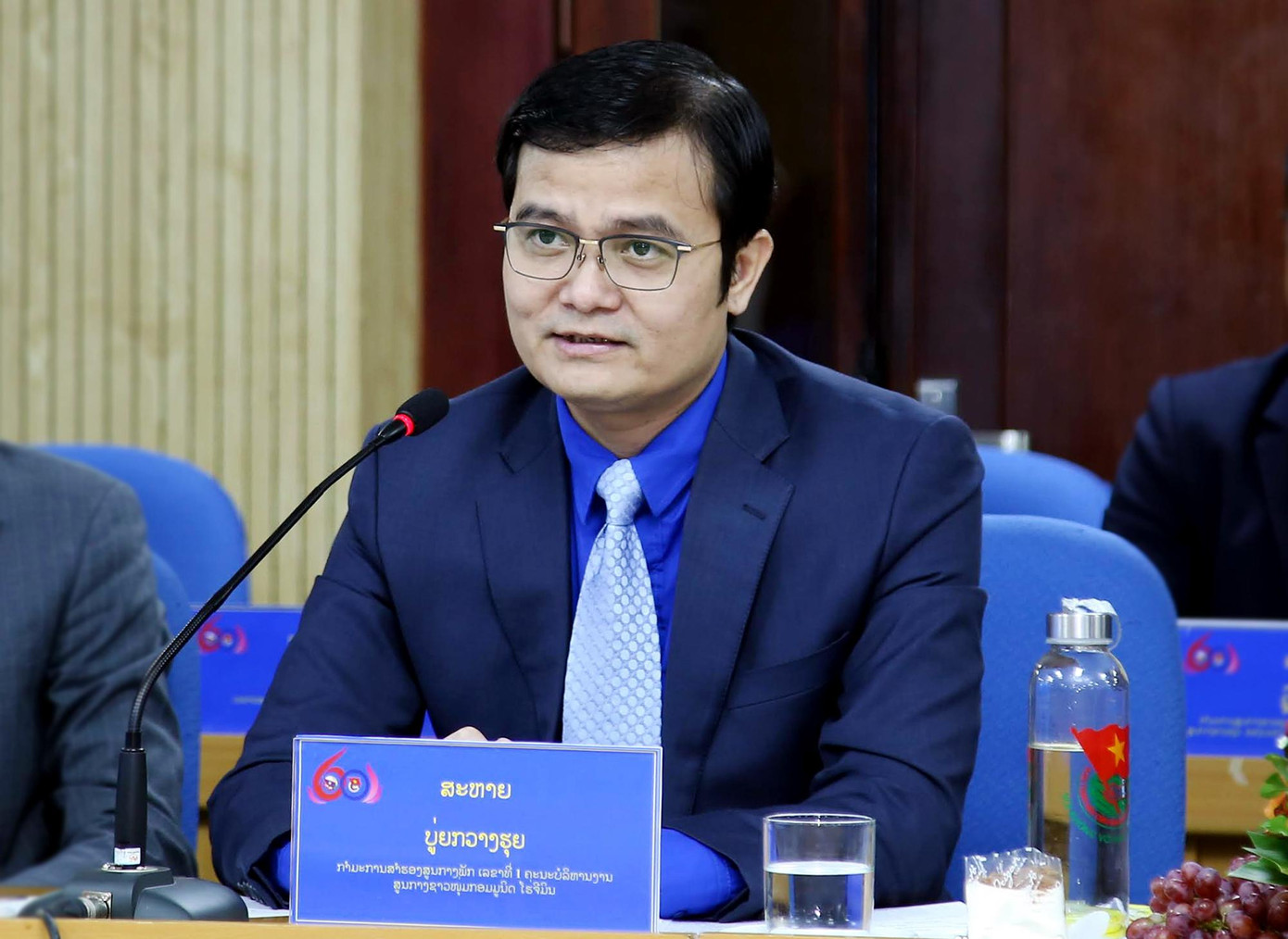 Anh Bùi Quang Huy - Bí thư thứ nhất T.Ư Đoàn TNCS Hồ Chí Minh trao đổi tại hội đàm. Ảnh: Lâm Đăng Hải