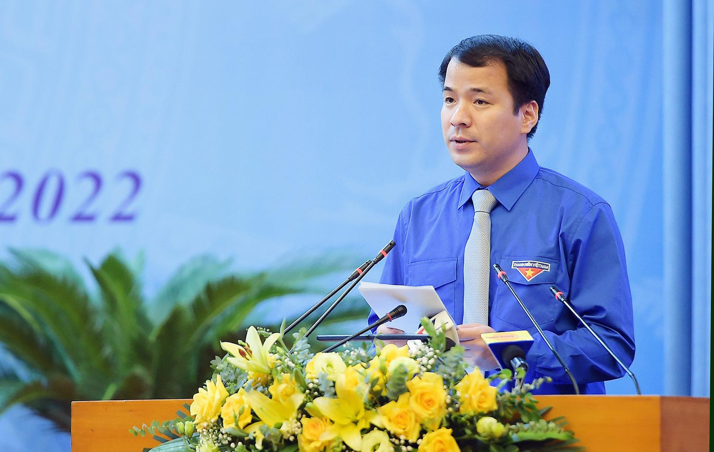 Anh Ngô Văn Cương phát biểu tại Đại hội (Ảnh: Dương Triều)