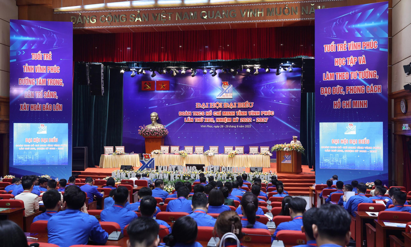 Đại hội Đoàn tỉnh Vĩnh Phúc lần thứ XVII khai mạc. Ảnh: Như Ý