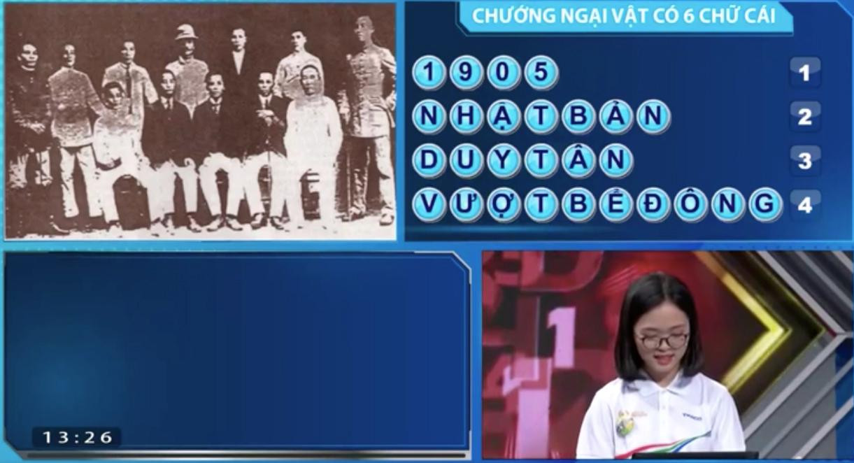 Minh Châu đã giải được ẩn số vượt chướng ngại vật là &quot;Đông Du&quot;.