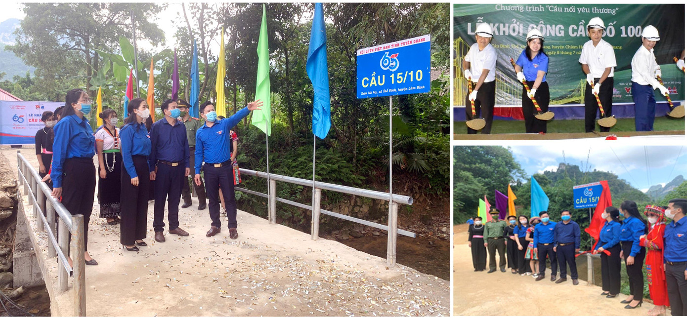 Nhiều cây cầu dân sinh mang dấu ấn áo xanh thanh niên được khánh thành. Ảnh: TĐTQ. Nhiều cây cầu dân sinh mang dấu ấn áo xanh thanh niên được khánh thành. Ảnh: TĐTQ.