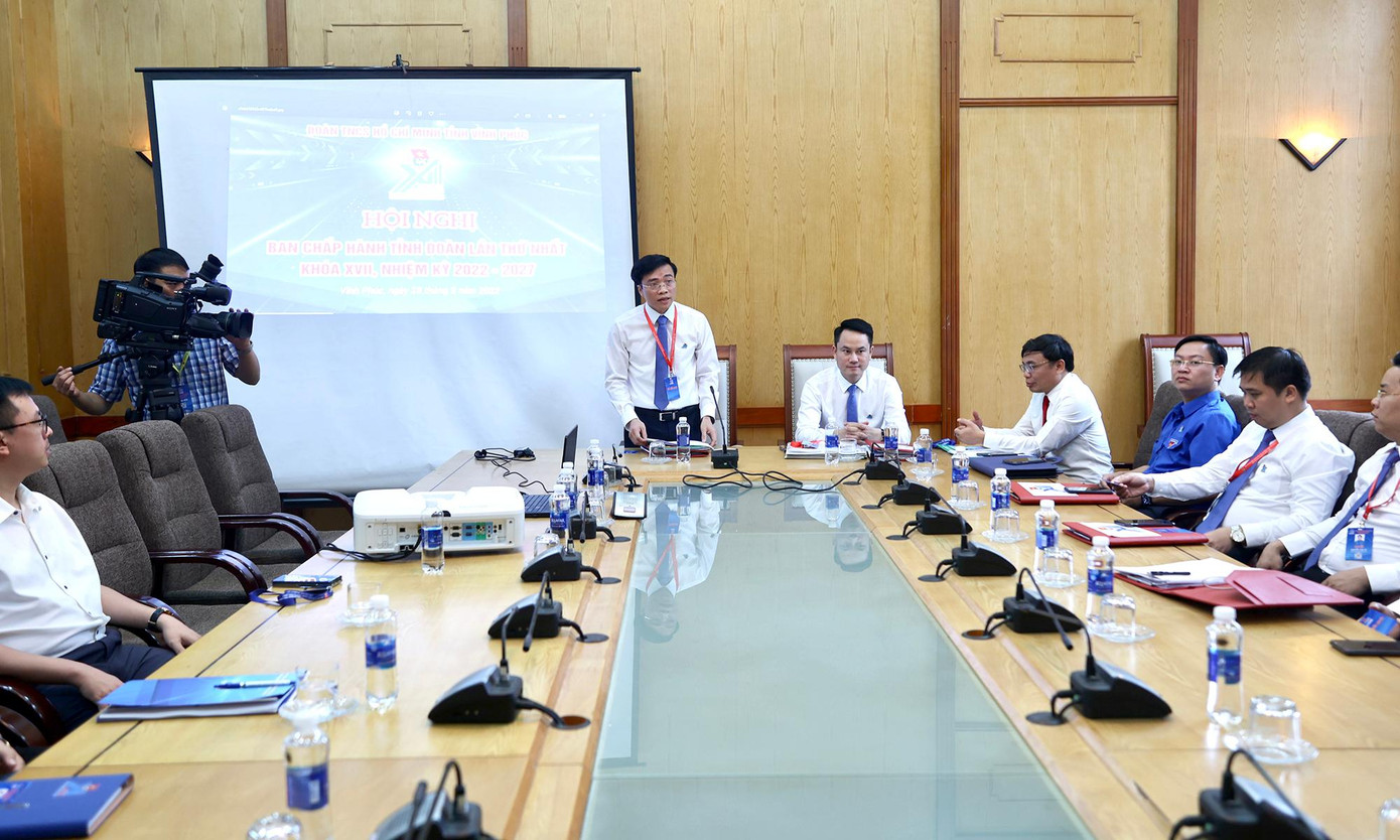 Hội nghị Ban Chấp hành Tỉnh Đoàn Vĩnh Phúc lần thứ nhất khóa XVII, nhiệm kỳ 2022 - 2027. Ảnh: Như Ý