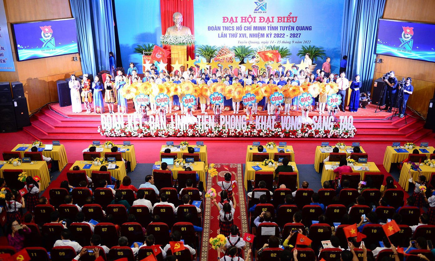 Phiên trọng thể Đại hội Đoàn tỉnh Tuyên Quang lần thứ XVI (Ảnh: Dương Triều)