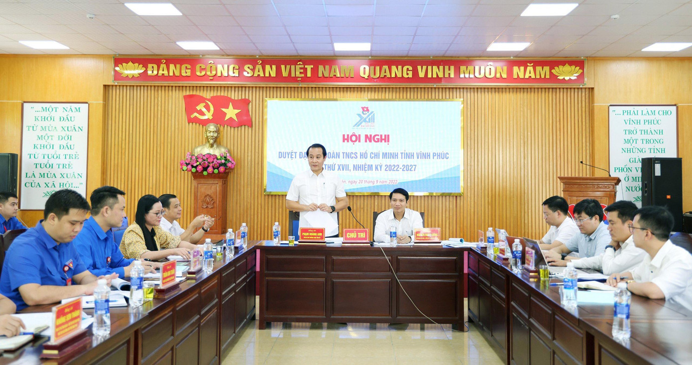 Ông Phạm Hoàng Anh – Phó Bí thư thường trực Tỉnh ủy Vĩnh Phúc phát biểu. Ảnh: TĐVP Ông Phạm Hoàng Anh – Phó Bí thư thường trực Tỉnh ủy Vĩnh Phúc phát biểu. Ảnh: TĐVP