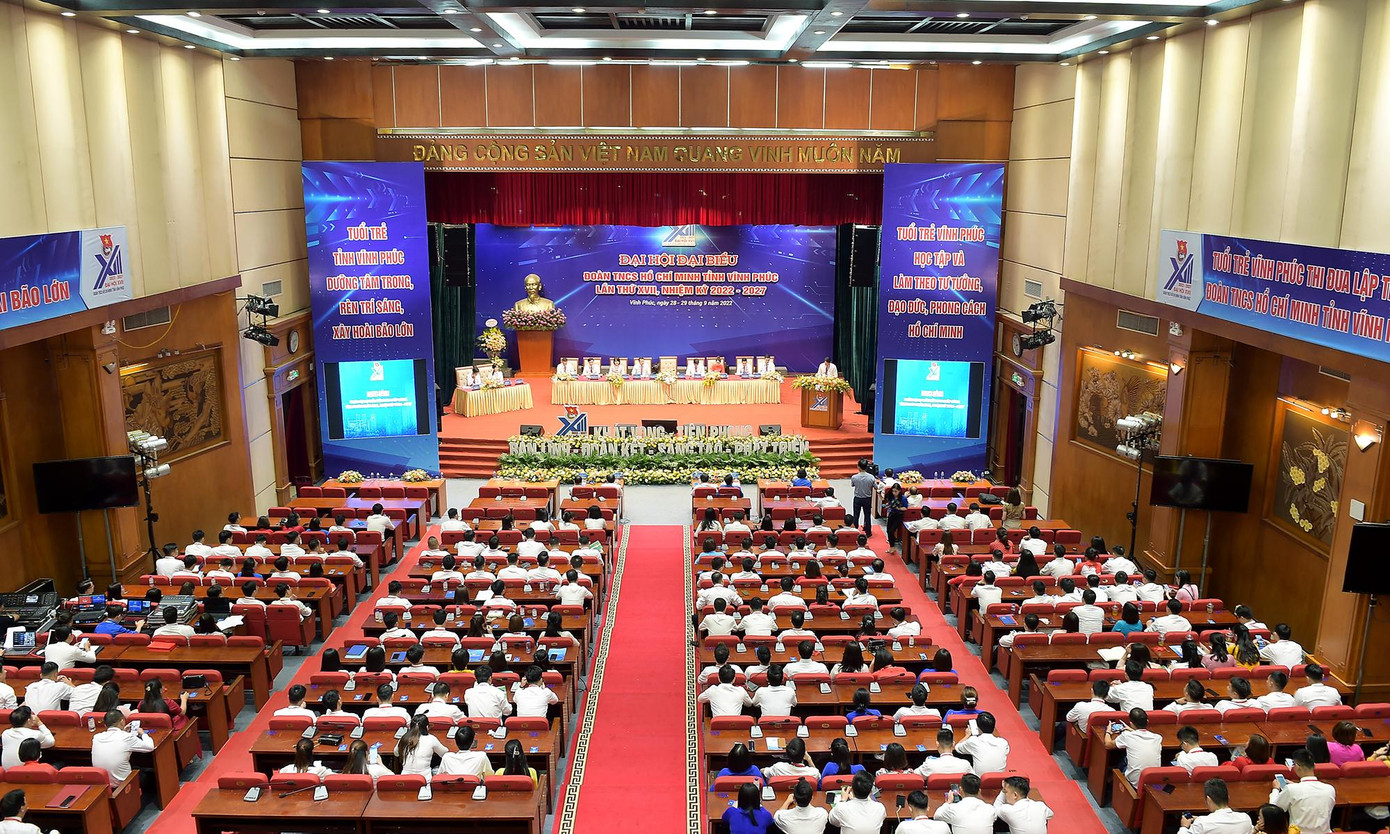 Phiên thứ hai Đại hội Đoàn tỉnh Vĩnh Phúc lần thứ XVII. Ảnh: Xuân Tùng