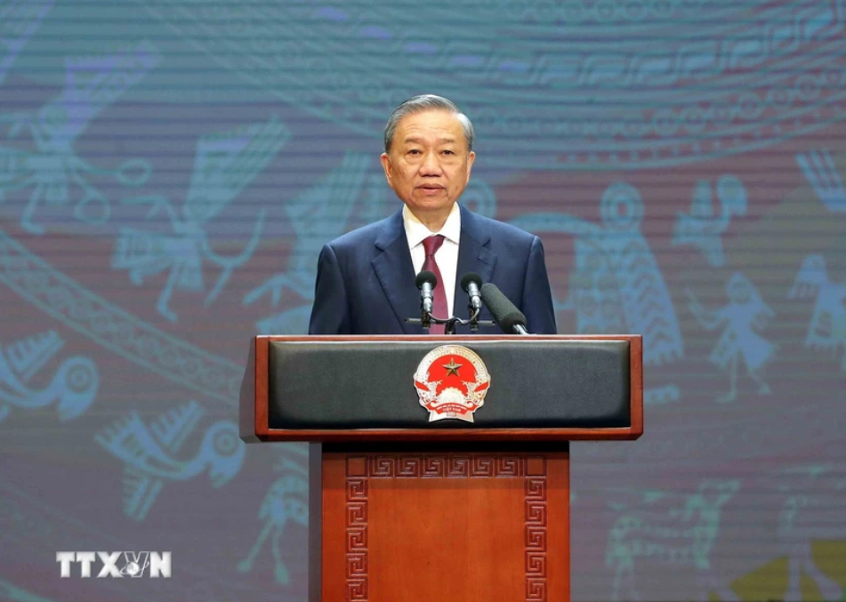 Tổng Bí thư, Chủ tịch nước Tô Lâm phát biểu tại lễ kỷ niệm. Ảnh: TTXVN.