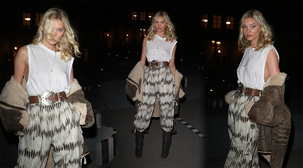 Mẫu nội y Elsa Hosk 'thả rông' vòng 1 với áo mỏng tang đi sự kiện ảnh 1