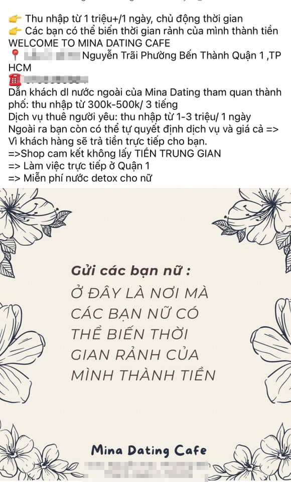 Một bài đăng của Mina Dating Cafe trên mạng xã hội