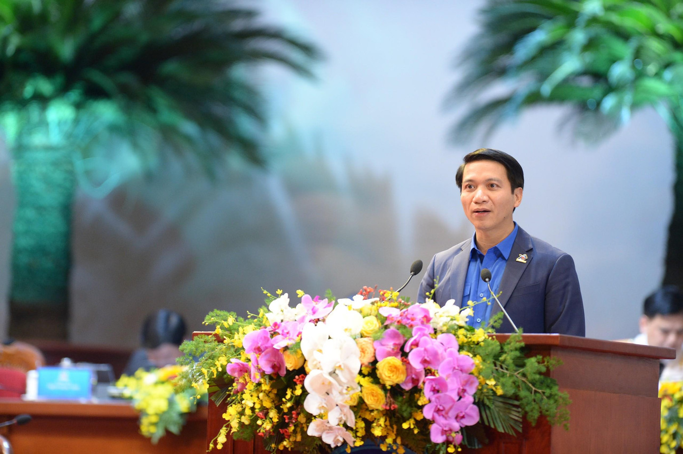 Anh Nguyễn Ngọc Lương, Bí thư thường trực Ban Chấp hành T.Ư Đoàn khóa XI, trình bày dự thảo Đề án Ban Chấp hành T.Ư Đoàn khoá XII, nhiệm kỳ 2022 - 2027. Anh Nguyễn Ngọc Lương, Bí thư thường trực Ban Chấp hành T.Ư Đoàn khóa XI, trình bày dự thảo Đề án Ban Chấp hành T.Ư Đoàn khoá XII, nhiệm kỳ 2022 - 2027.