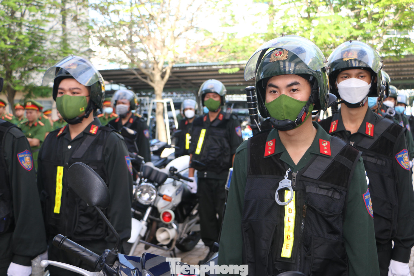 Lực lượng Cảnh sát Cơ động tham dự buổi ra quân.