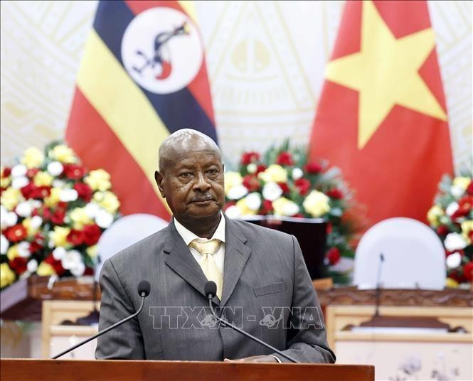 Tổng thống nước Cộng hòa Uganda Yoweri Kaguta Museveni phát biểu.