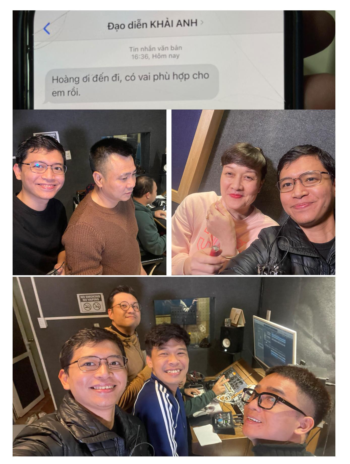 “Anh da nâu” Việt Hoàng chụp hình cùng đạo diễn Khải Anh và dàn nghệ sĩ Táo Quân