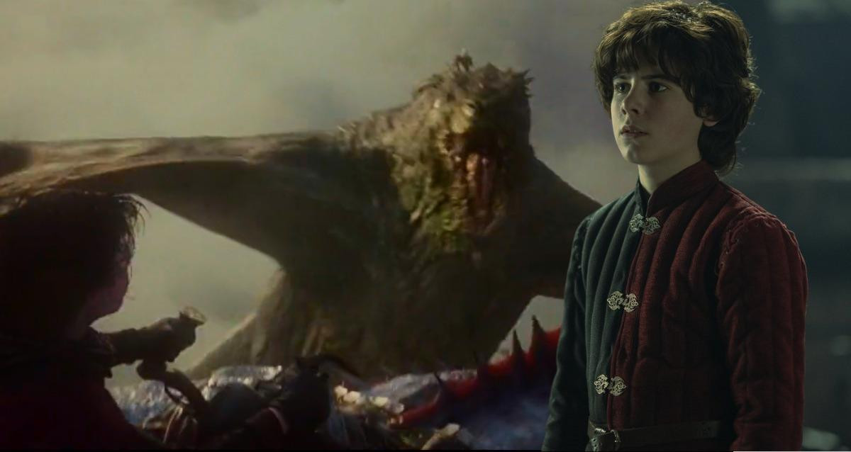 Cảnh rượt đuổi gay cấn của Aemond và Lucerys.