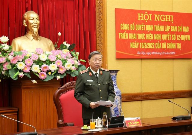 Đại tướng Tô Lâm, Bộ trưởng Bộ Công an phát biểu tại hội nghị. Đại tướng Tô Lâm, Bộ trưởng Bộ Công an phát biểu tại hội nghị.