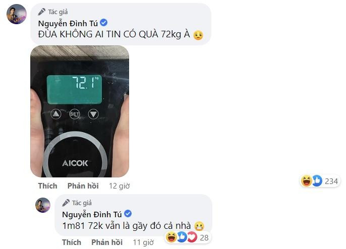 Đình Tú tiết lộ cân nặng Đình Tú tiết lộ cân nặng