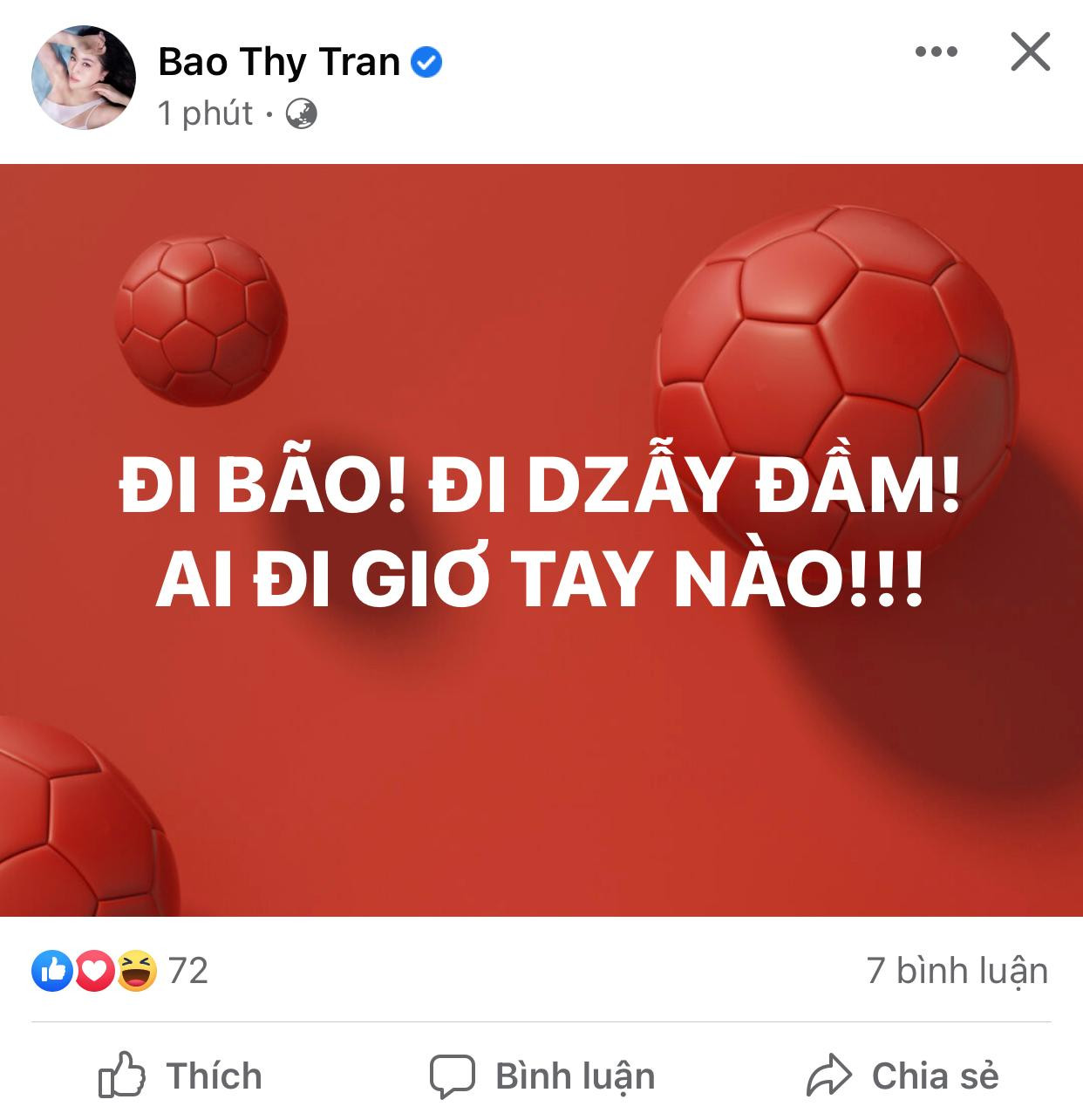 Bảo Thy hô hào &quot;đi bão&quot;.