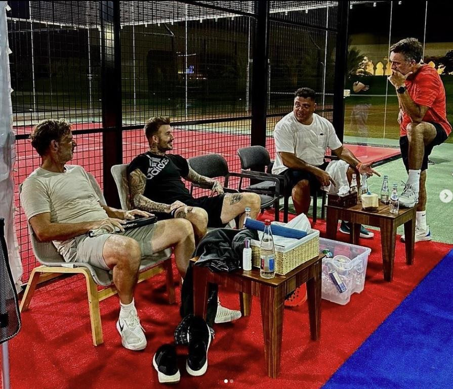 Beckham và Ronaldo De Lima chung khung hình. Ảnh: IG. Beckham và Ronaldo De Lima chung khung hình. Ảnh: IG.