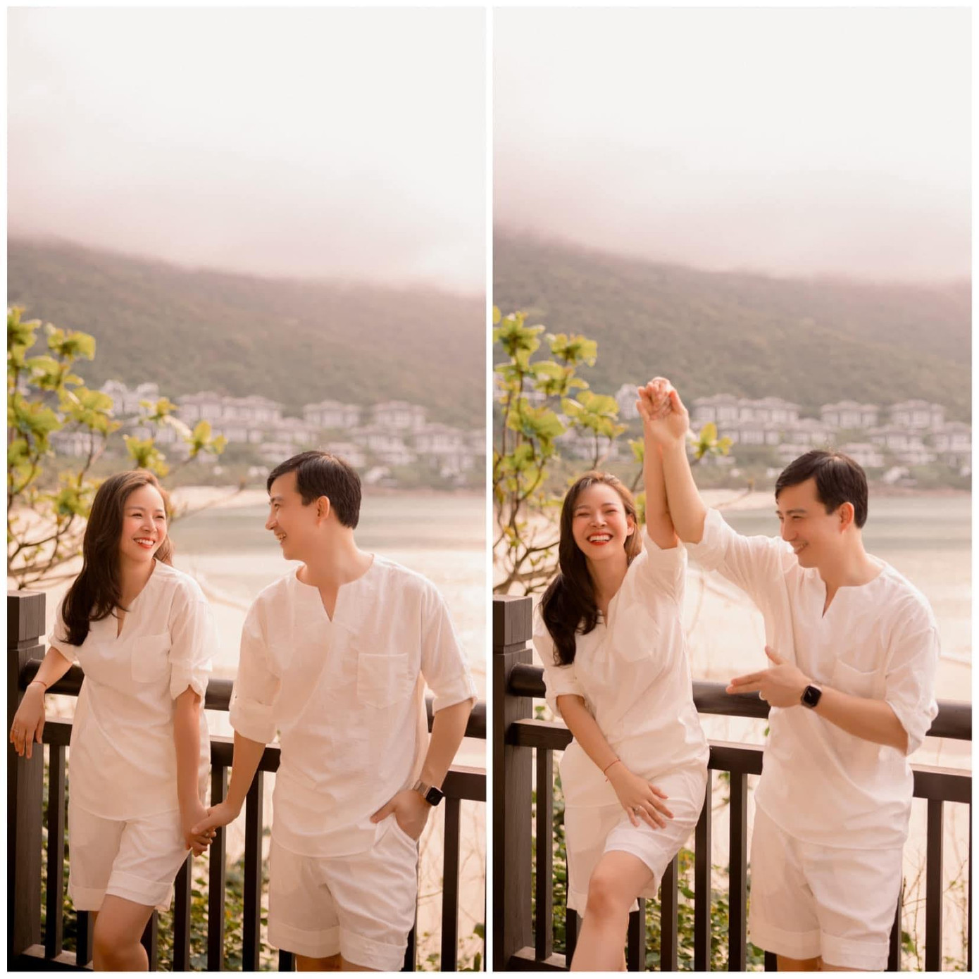 Hai vợ chồng đều đang phủ sóng “giờ vàng VTV”. Hồng Quang thủ vai Thượng tá Văn Bàng trong phim đề tài chính luận Đấu Trí, Diễm Hương đóng vai giám đốc Cẩm Khê phim Ga-ra hạnh phúc.