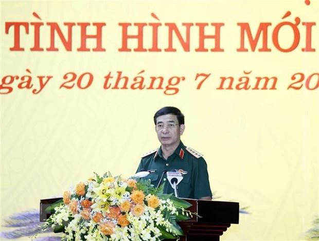 Đại tướng Phan Văn Giang, Phó Bí thư Quân ủy Trung ương, Bộ trưởng Bộ Quốc phòng, Phó Trưởng ban Thường trực Ban Chỉ đạo phát biểu khai mạc. (Ảnh: Thống Nhất/TTXVN) Đại tướng Phan Văn Giang, Phó Bí thư Quân ủy Trung ương, Bộ trưởng Bộ Quốc phòng, Phó Trưởng ban Thường trực Ban Chỉ đạo phát biểu khai mạc. (Ảnh: Thống Nhất/TTXVN)