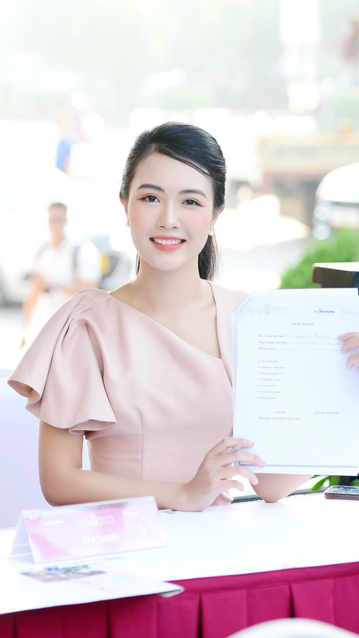 Thí sinh Phạm Thị Thanh Tâm, 24 tuổi, quê Thanh Hóa. Ảnh: Dương Triều.