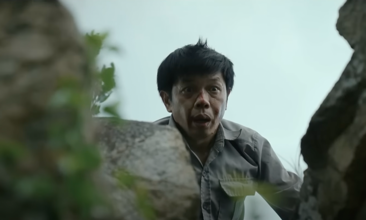 Khoản ngã xuống vách núi. Ảnh: CMH.