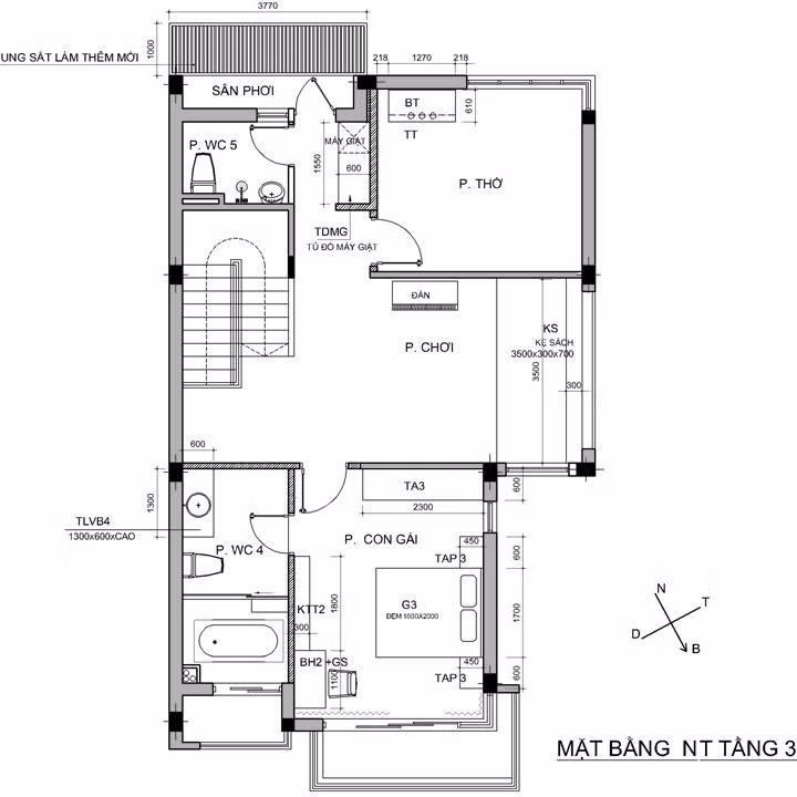 Nội thất biệt thự song lập 3 tầng sang trọng gần 300m2 ảnh 6