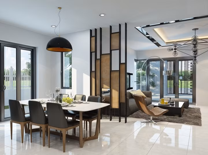 Nội thất biệt thự song lập 3 tầng sang trọng gần 300m2 ảnh 2