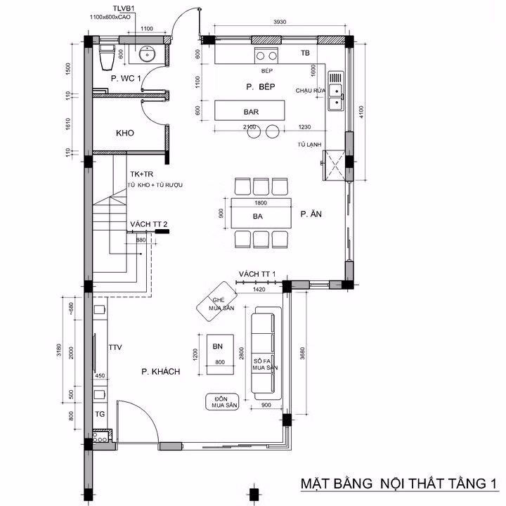 Nội thất biệt thự song lập 3 tầng sang trọng gần 300m2 ảnh 4
