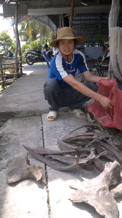 Anh Hồ Minh Liệt cất từng đoạn xương lạ, với hy vọng chờ lời giải đáp từ phía cơ quan chức năng 