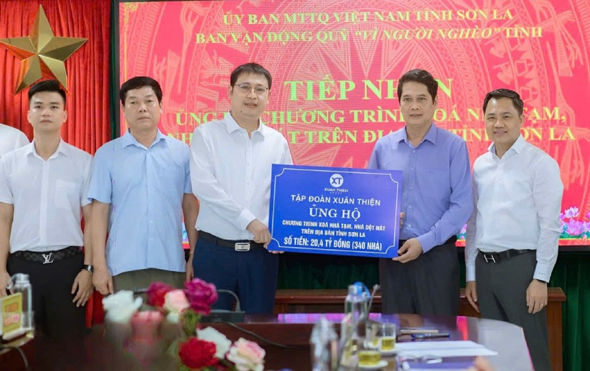 Tập đoàn Xuân Thiện là một trong những đơn vị hỗ trợ lớn nhất cho tỉnh Sơn La trong kế hoạch xoá nhà tạm, nhà dột nát năm 2025. Tập đoàn Xuân Thiện là một trong những đơn vị hỗ trợ lớn nhất cho tỉnh Sơn La trong kế hoạch xoá nhà tạm, nhà dột nát năm 2025.