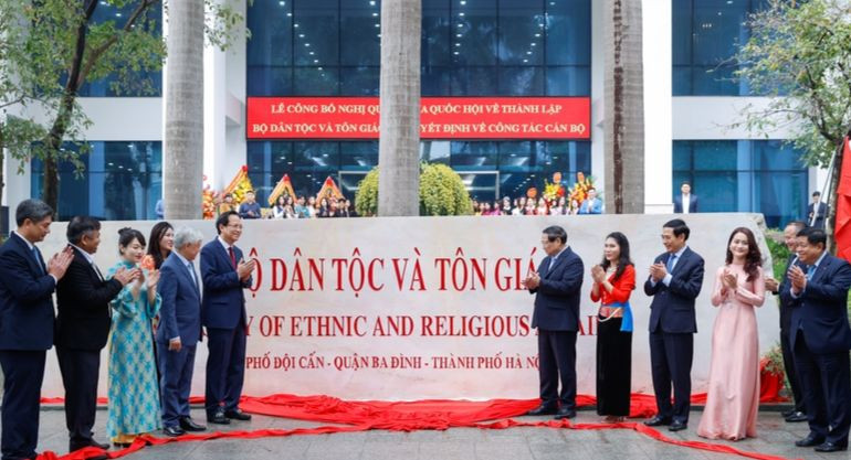 Nghi thức ra mắt Bộ Dân tộc và Tôn giáo - Ảnh: VGP/Nhật Bắc