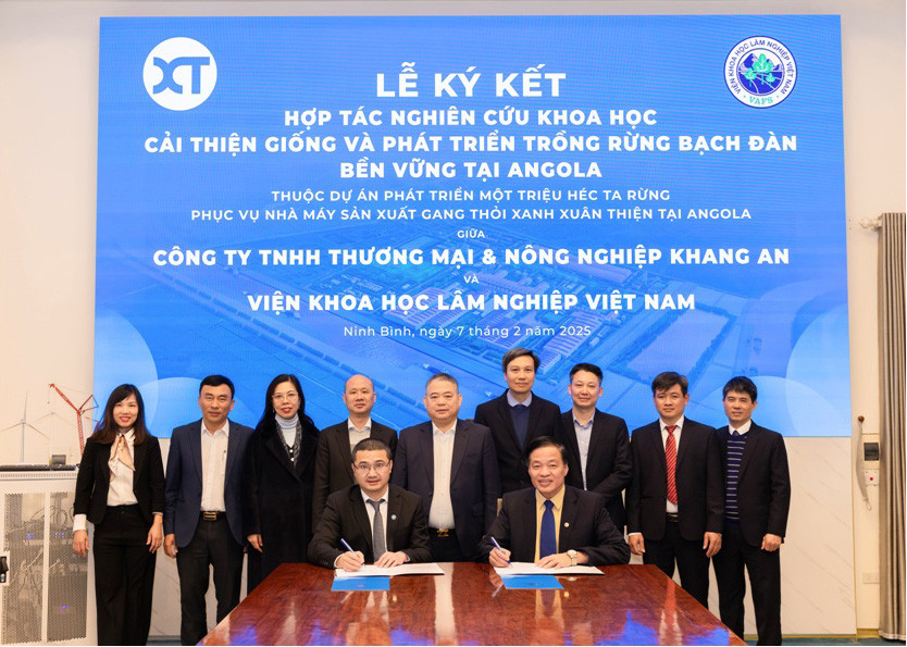 Lễ ký kết hợp tác giữa Công ty TNHH Thương mại & Nông nghiệp Khang An và Viện Khoa học Lâm nghiệp Việt Nam diễn ra tại Ninh Bình ngày 7/2/2025. Lễ ký kết hợp tác giữa Công ty TNHH Thương mại & Nông nghiệp Khang An và Viện Khoa học Lâm nghiệp Việt Nam diễn ra tại Ninh Bình ngày 7/2/2025.